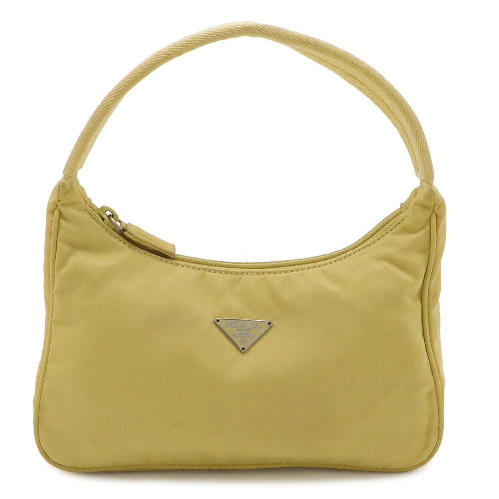 Prada Triangle Accessory Pouch Clutch Handbag Yellow